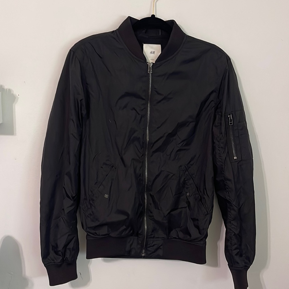 black bomber jacket
